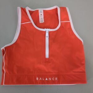 Balance athletica longline zip up bra workout athleisure orange small